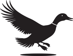 Obraz premium Flying Duck Silhouette Clipart Set 