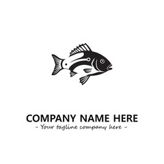 Fish silhouette logo company design vector illustration