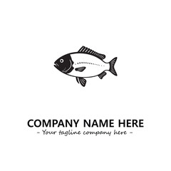 Fish silhouette logo company design vector illustration