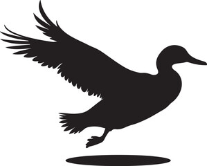 Fototapeta premium Flying Duck Silhouette Clipart Set 