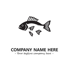 Fish silhouette logo company design vector illustration