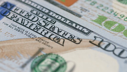 Fototapeta premium CloseUp of a 100 Bill Currency Detail and Design