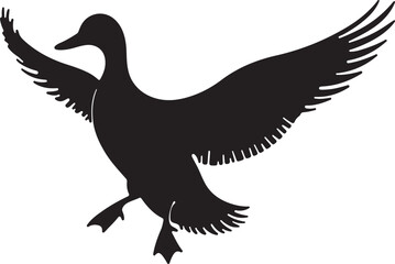 Obraz premium Flying Duck Silhouette Clipart Set 