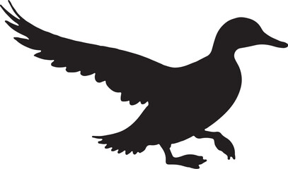 Fototapeta premium Flying Duck Silhouette Clipart Set 