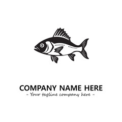 Fish silhouette logo company design vector illustration