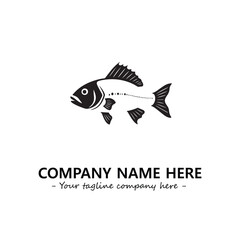 Fish silhouette logo company design vector illustration