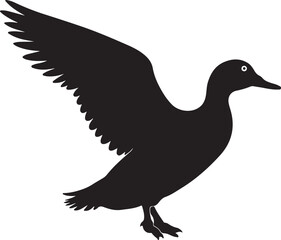 Fototapeta premium Flying Duck Silhouette Clipart Set 