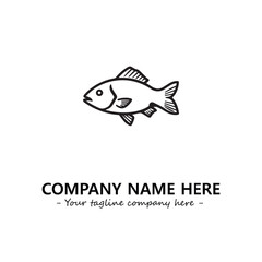Fish silhouette logo company design vector illustration