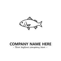 Fish silhouette logo company design vector illustration