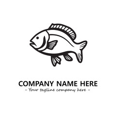 Fish silhouette logo company design vector illustration