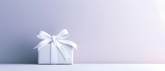 Simple White Gift Box With Lace Ribbon