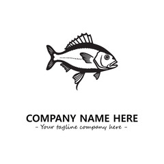 Fish silhouette logo company design vector illustration