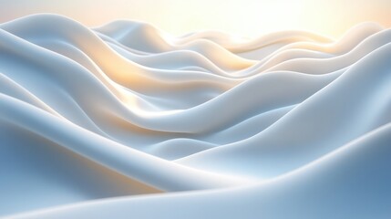 Obraz premium Abstract White and Blue Flowing Fabric Waves Background Soft Light Texture