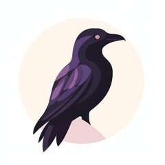 Fototapeta premium Elegant Raven Silhouette A Modern, Abstract Bird Logo Design. Simple yet striking, this logo evokes a sense of mystery and sophistication.