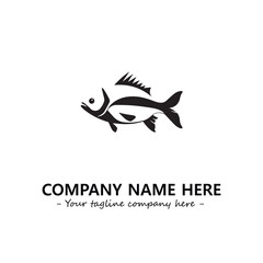 Fish silhouette logo company design vector illustration