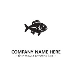 Fish silhouette logo company design vector illustration
