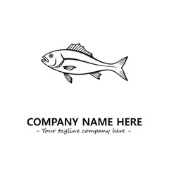 Fish silhouette logo company design vector illustration