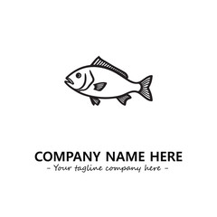 Fish silhouette logo company design vector illustration