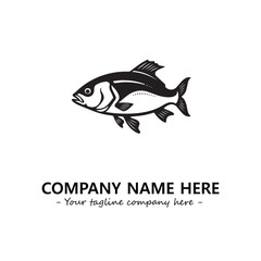 Fish silhouette logo company design vector illustration
