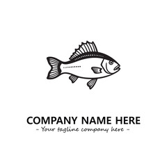 Fish silhouette logo company design vector illustration