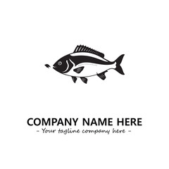 Fish silhouette logo company design vector illustration