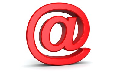 Red 3D At Symbol Email Internet Communication Online Digital