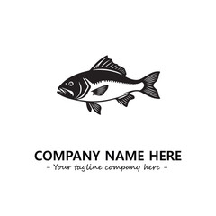 Fish silhouette logo company design vector illustration