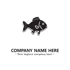 Fish silhouette logo company design vector illustration