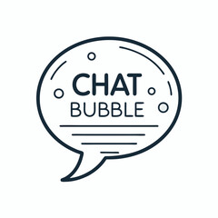 Create a vector illustration of a bold-stroke chat bubble icon with a clean, minimalist design.  Include variations in size and style.