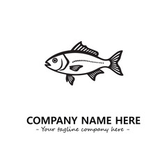 Fish silhouette logo company design vector illustration