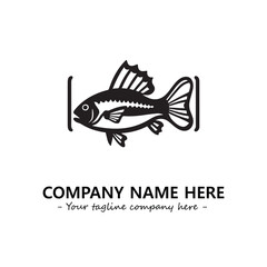 Fish silhouette logo company design vector illustration