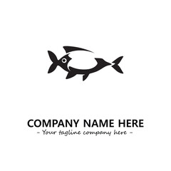 Fish silhouette logo company design vector illustration