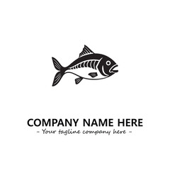 Fish silhouette logo company design vector illustration
