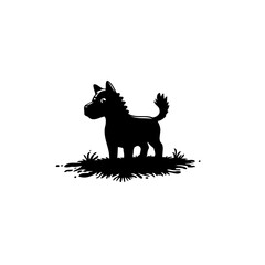 Whimsical depiction of an animal in a field, rendered with artistic shadows