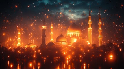 Obraz premium Night Lights at the Mosque