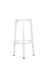 Minimalist white bar stool silhouette design for modern interior decor concepts – Isolated on White Background | High Resolution