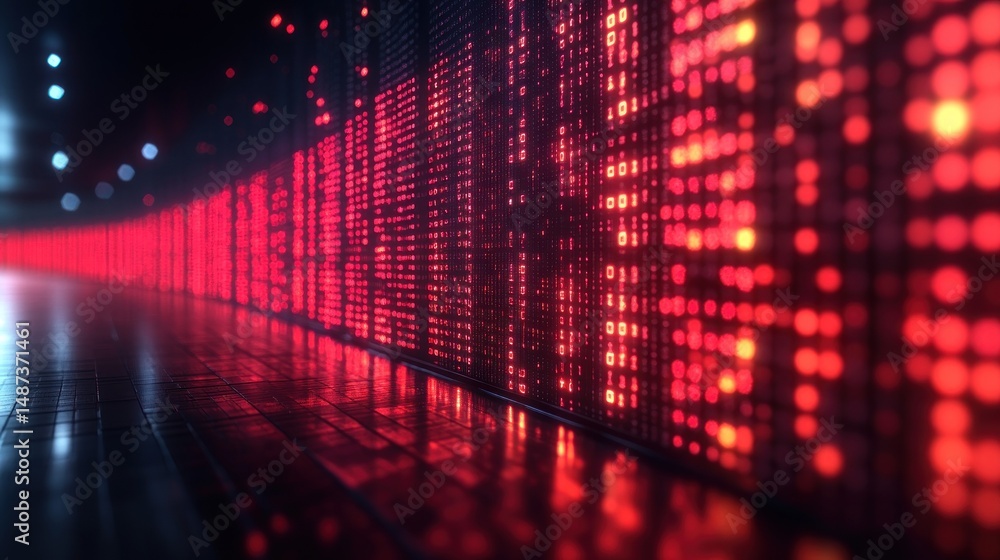 Poster digital corridor: a journey through binary code