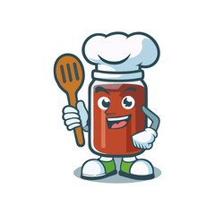 Mascot Kitchen Chef Cartoon Character Illustration for Restaurant Logo Delicious Food Cooking Vector Design Cute Happy Menu Gourmet Fastfood Snack Bakery Culinary Tasty Branding