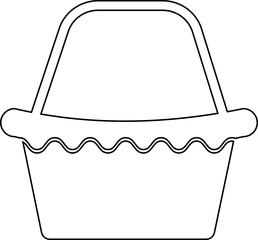 Shopping basket, gift basket, Grocery Basket, Foods and frits icon. Shopping cart vector isolated on transparent background. Design element for buying retail web and app.