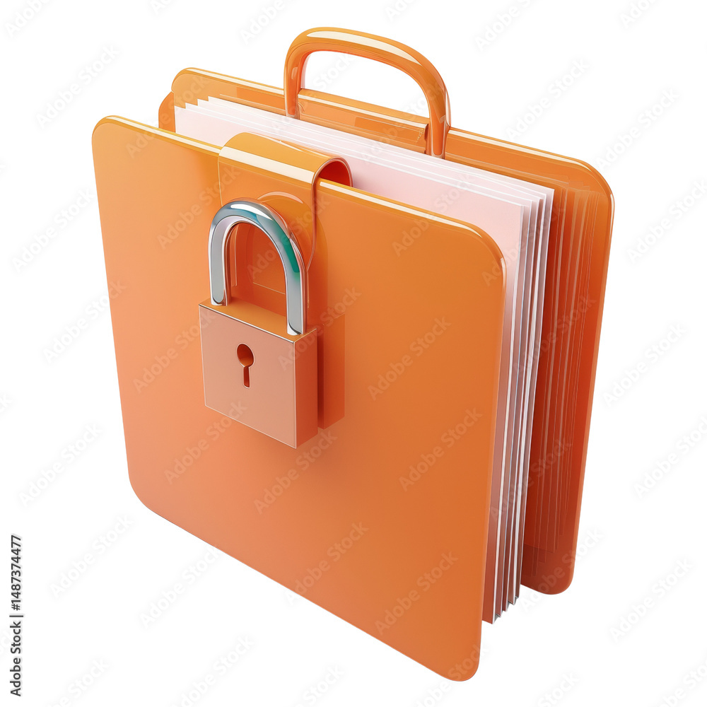 Poster illustrative representation of a locked folder emphasizing secure data protection