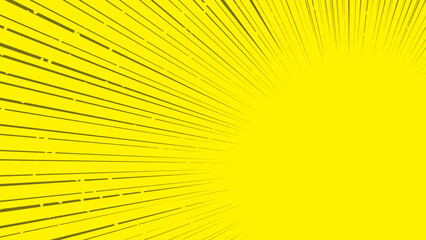 Obraz premium Yellow Concentrated Line Background. Japanese manga-like concentrated line background. Light like sunlight.