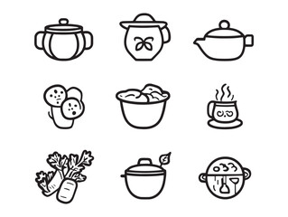 minimalist irish stew line drawing culinary art