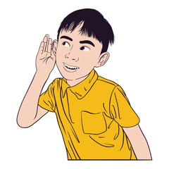 Boy Listening Intently