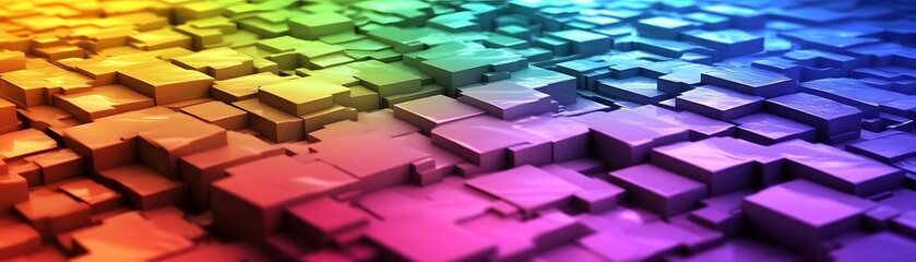 Fototapeta premium Colorful abstract design of overlapping cubes.
