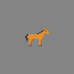 Pixelated horse icon logo flat vector design