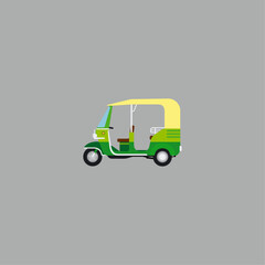 Auto rickshaw icon logo flat vector design