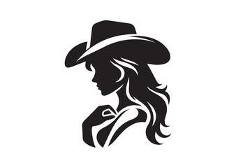 A Cowgirl Silhouette Vector