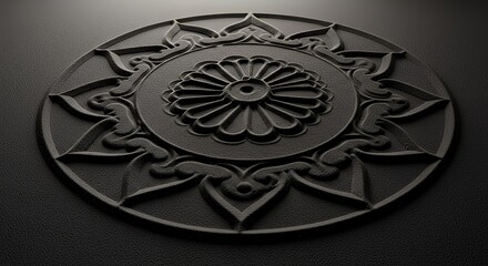 Ornamental Medallion with Floral Design