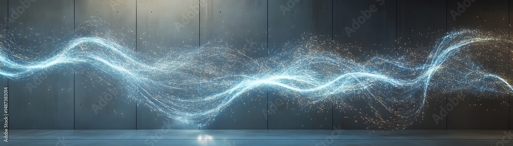Poster abstract digital design of ethereal particles.