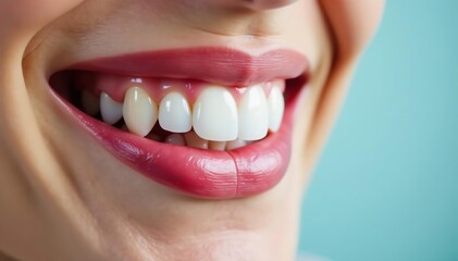 Obraz premium Perfectly aligned, pristine teeth set against a clean background, jaw, straight